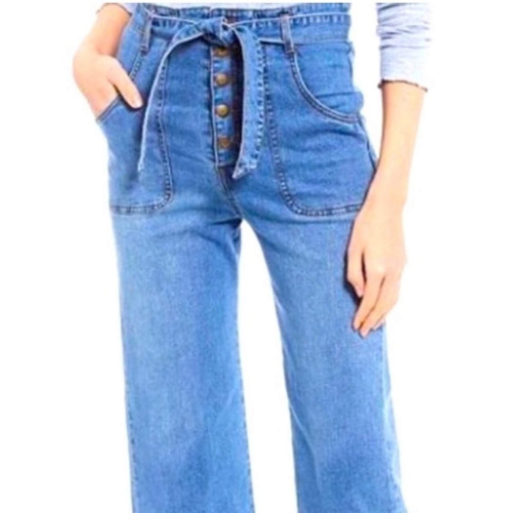 Chelsea & Violet Belted Paper Bag Jeans Size 26